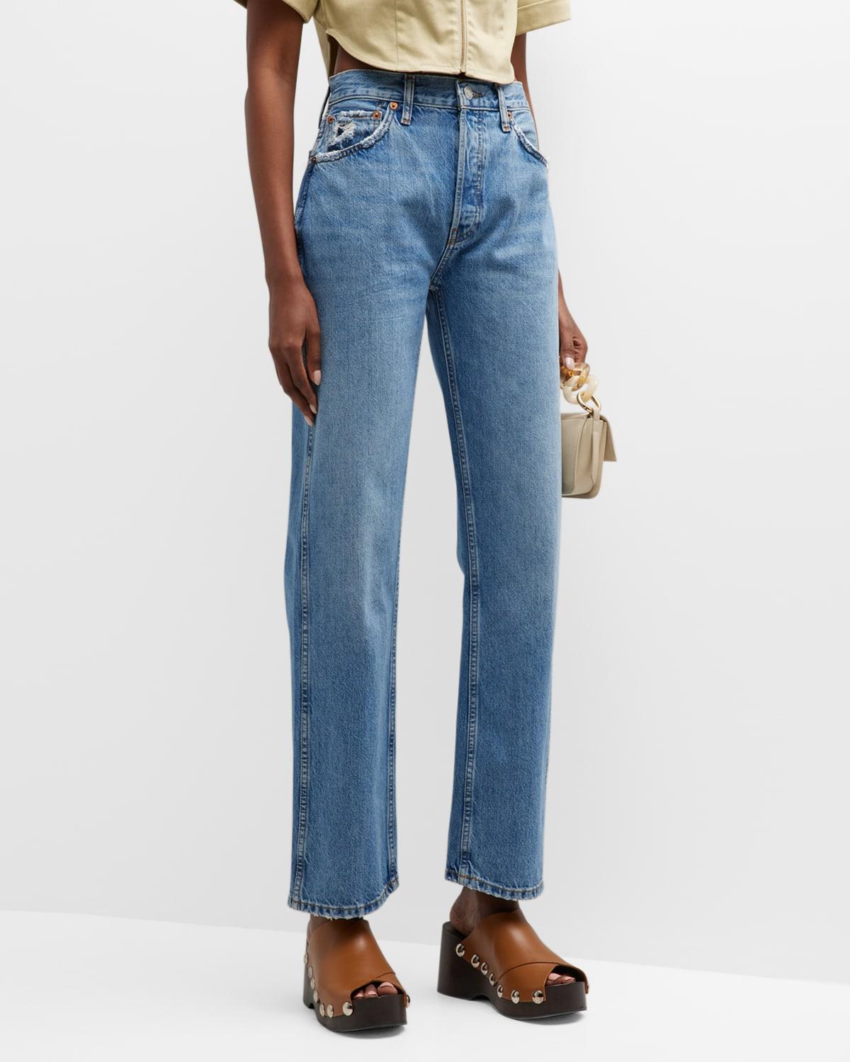 High-Rise Loose Rigid Straight-Leg Jeans by RE/DONE