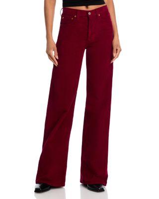 High Rise Wide Leg Jeans  in Beet Cord by RE/DONE