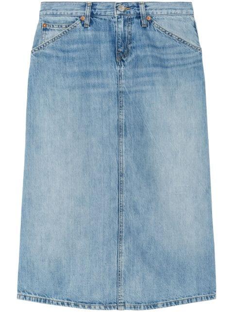 Low Rider midi denim skirt by RE/DONE