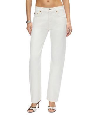 Mid Rise Blondie Straight Crop Jeans in Crema by RE/DONE