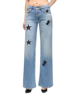 Mid Rise Wide Leg Jeans in Opal Indigo Star by RE/DONE