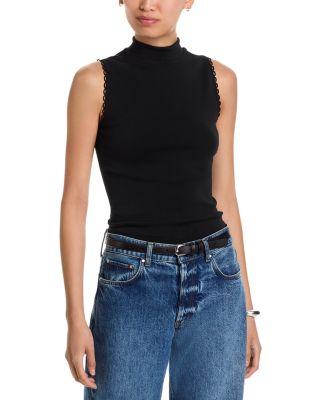 Mock Neck Scalloped Tank by RE/DONE