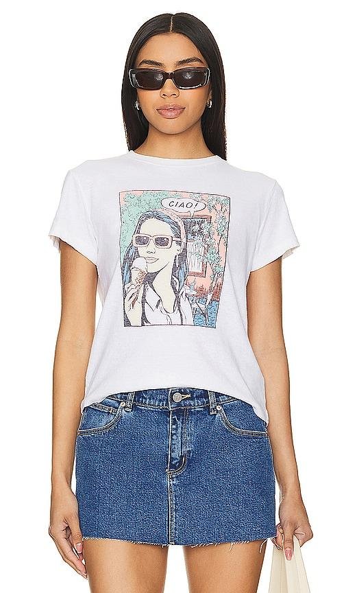 RE/DONE Classic Tee Ciao in White by RE/DONE