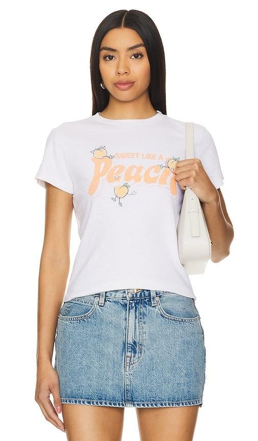 RE/DONE Classic Tee Peach in White by RE/DONE