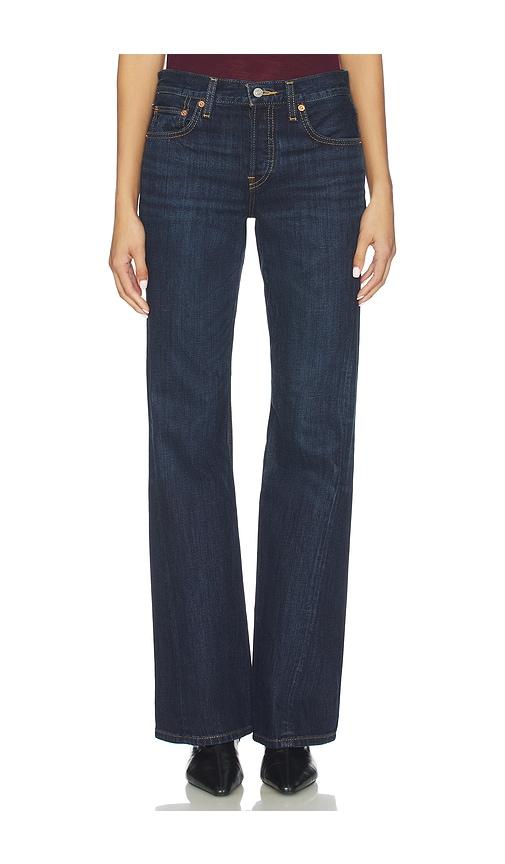 RE/DONE Twisted Mid Rise Bootcut Jeans in Blue by RE/DONE