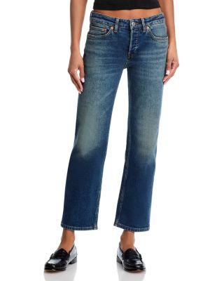 Slim Straight Crop Jeans in Smoke Water by RE/DONE