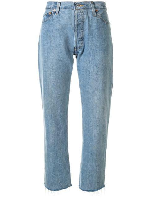 Stove pipe cropped jeans by RE/DONE