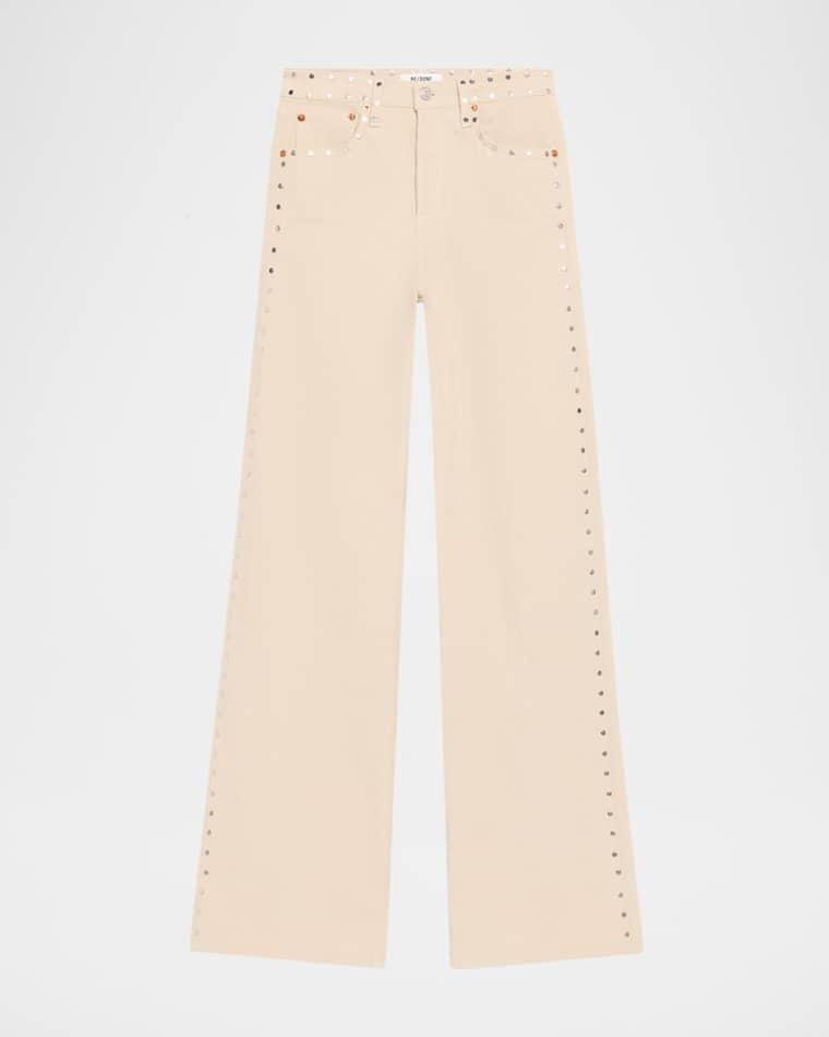 Studded Wide Flare Corduroy Pants by RE/DONE
