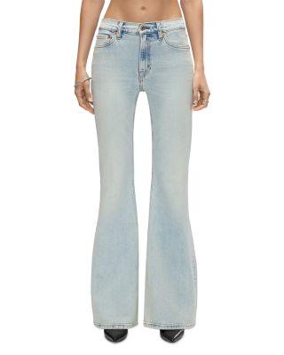 The Strutter Mid Rise Flare Leg Jeans in Solana Blue by RE/DONE