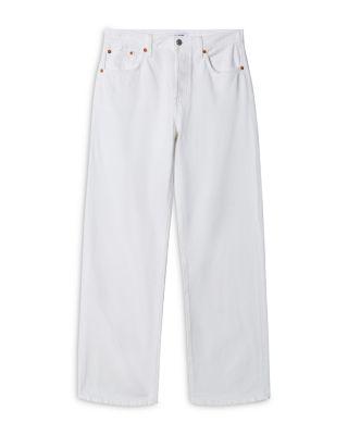 The Thrasher Mid Rise Loose Straight Jeans in Blanco by RE/DONE