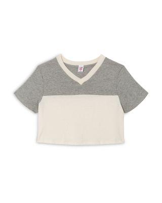 V Neck Contrast Jersey Tee by RE/DONE