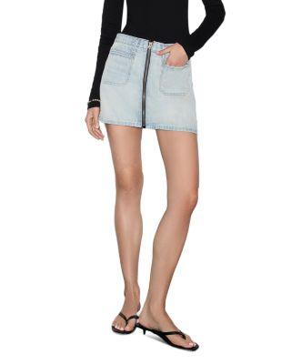 West Zip Jean Skirt in Solana Blue by RE/DONE