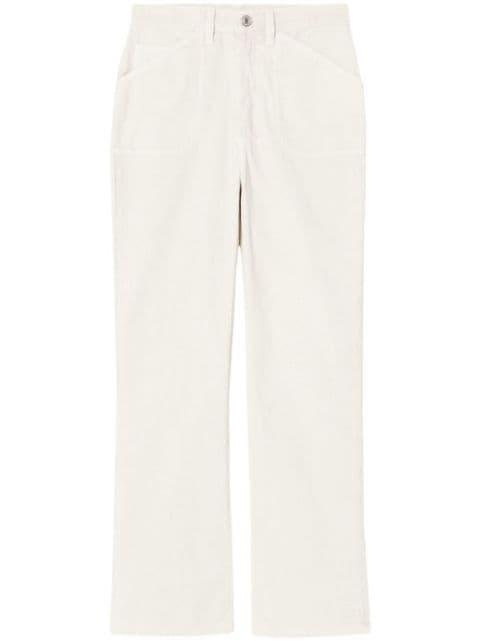 flared cropped corduroy trousers by RE/DONE
