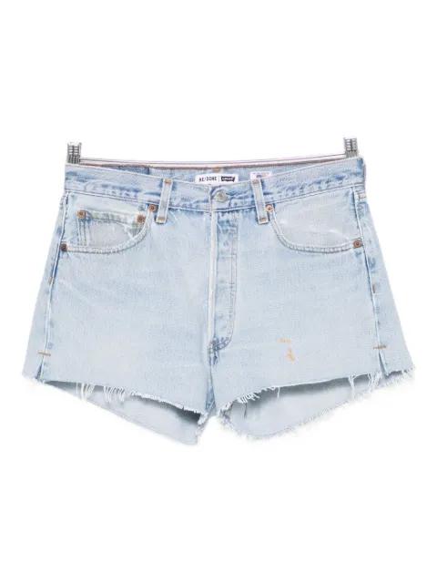 frayed-edges denim shorts by RE/DONE