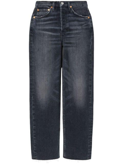 high-rise cropped jeans by RE/DONE