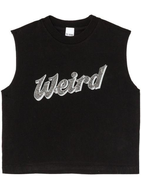 rhinestone cropped vest by RE/DONE