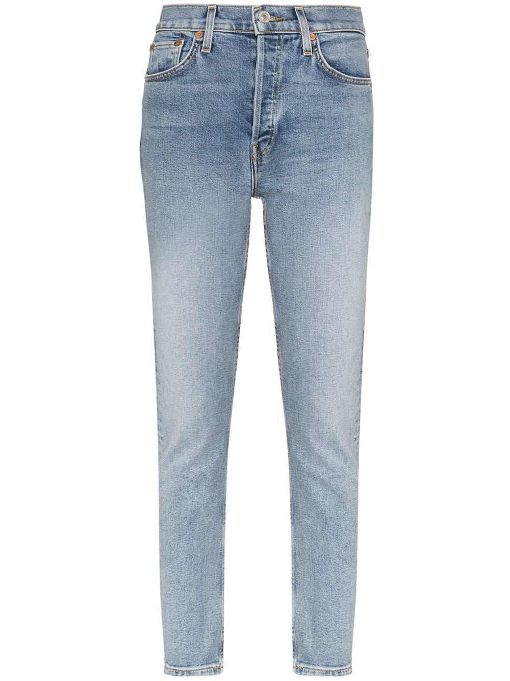 slim-fit cropped jeans by RE/DONE