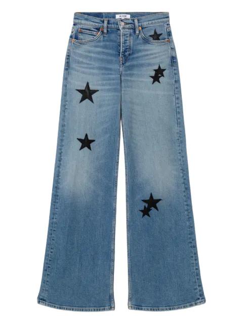 star-details wide-leg jeans by RE/DONE