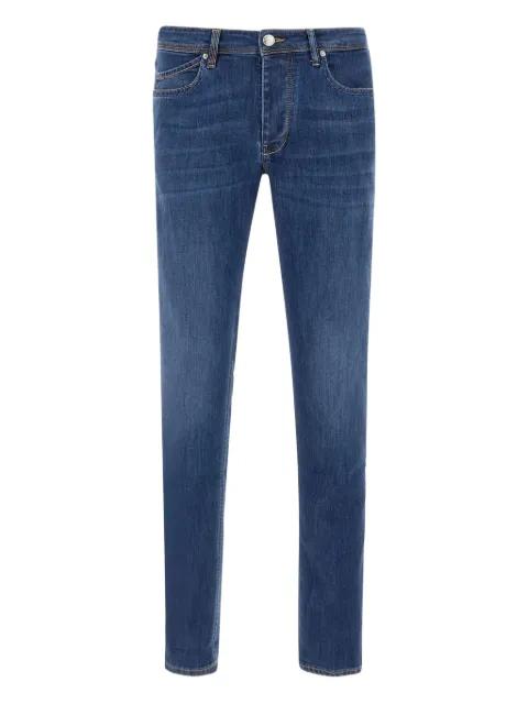 RubensB five-pocket suede-patch jeans by RE-HASH