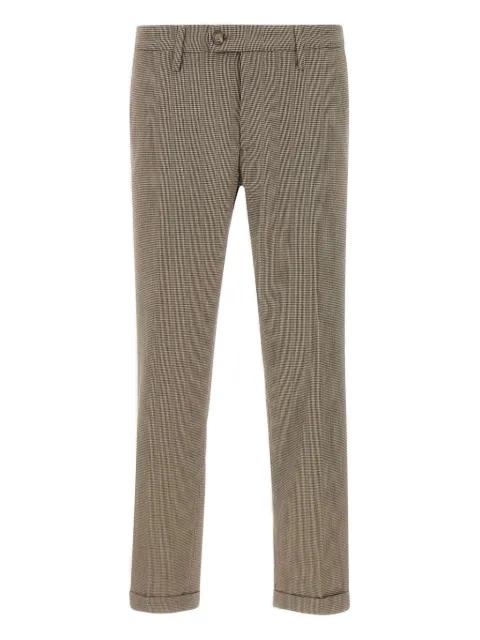 houndstooth cuffed-hem trousers by RE-HASH