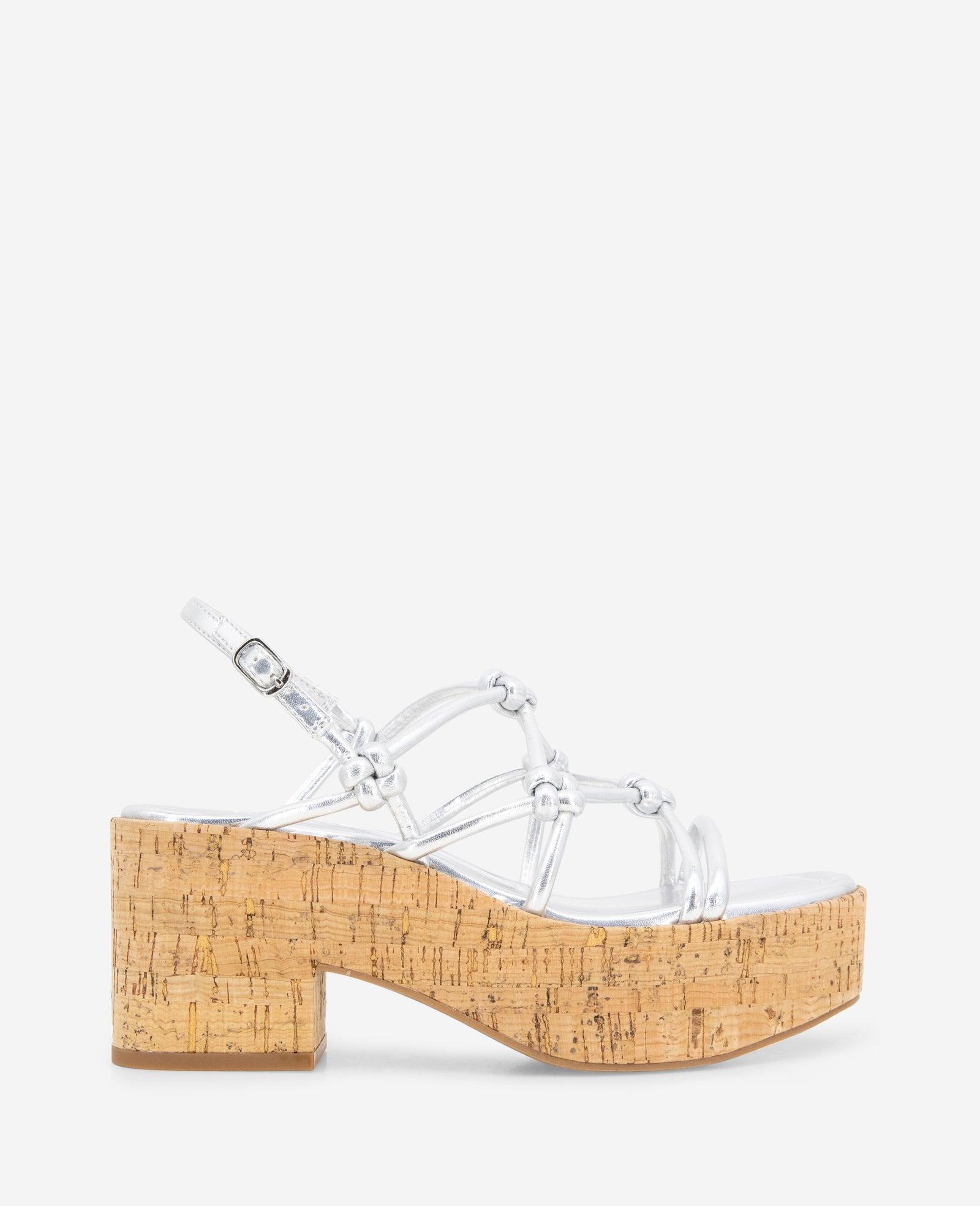 Reaction Kenneth Cole | Reaction - Essa Metallic Cork Platform Sandal by REACTION KENNETH COLE