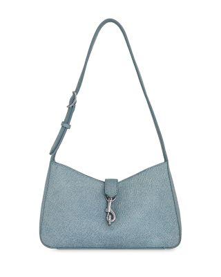 Megan Small Denim Look Leather Shoulder Bag by REBECCA MINKOFF