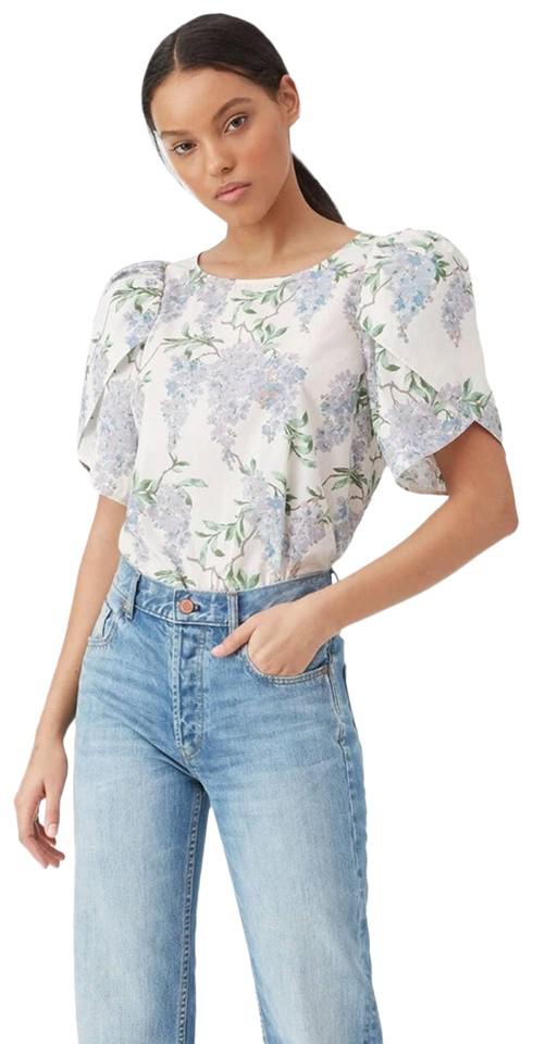 Rebecca Taylor White La Vie Wisteria Vine Poplin In Cream Combo Xsmall Blouse by REBECCA TAYLOR Rebecca Taylor White La Vie Wisteria Vine Poplin In Cream Combo Xsmall Blouse by REBECCA TAYLOR