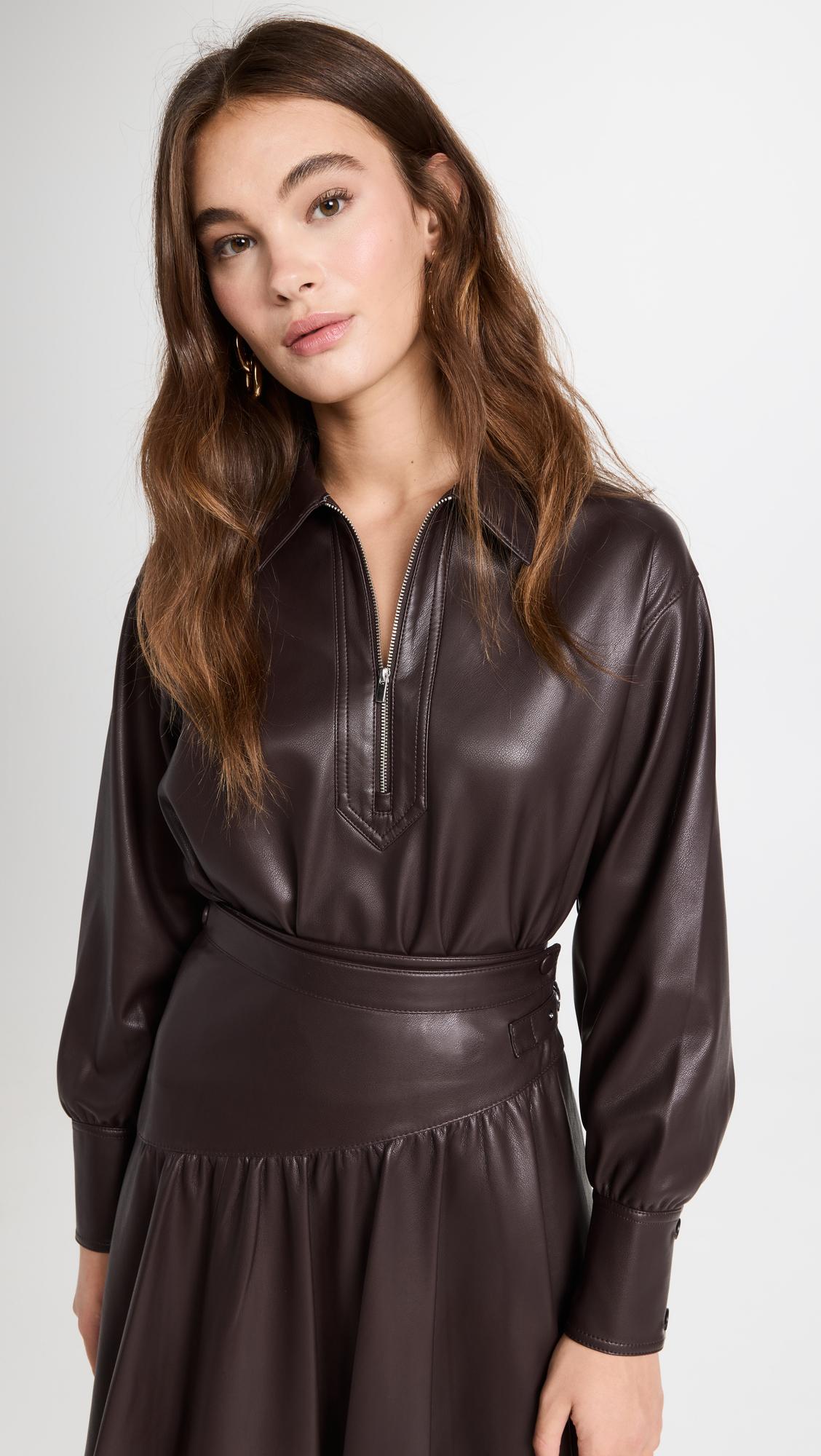 Vegan Leather Pullover by REBECCA TAYLOR