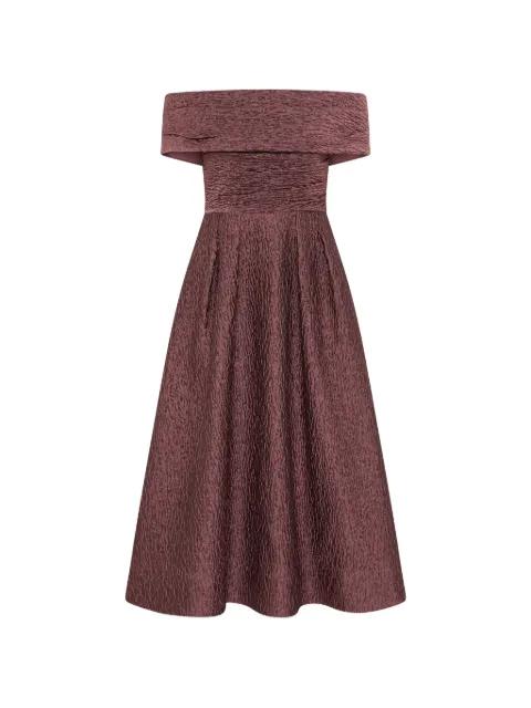 Adalin off-shoulder midi dress by REBECCA VALLANCE