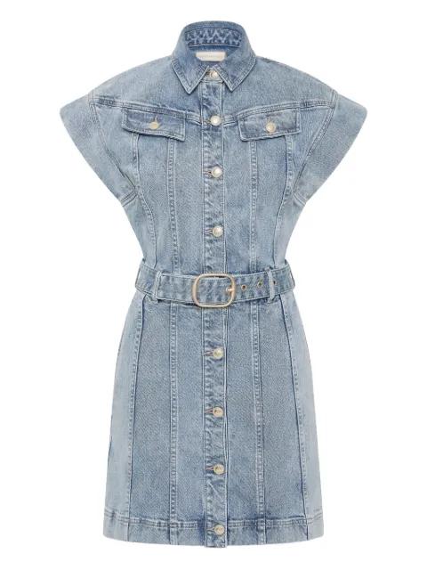 Adian button-down belted mini dress by REBECCA VALLANCE