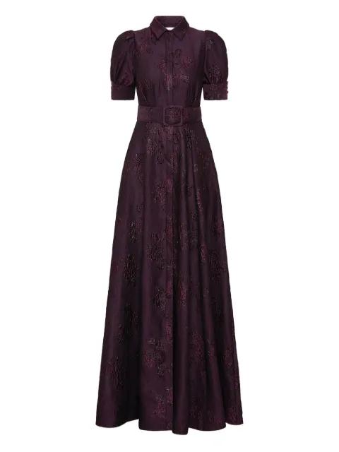 Afina puff-sleeve gown maxi dress by REBECCA VALLANCE