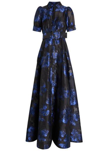 Alexandra floral-jacquard woven maxi dress by REBECCA VALLANCE