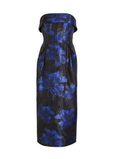 Alexandra floral-jacquard woven midi dress by REBECCA VALLANCE