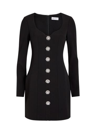 Annaleigh crystal-embellished crepe mini dress by REBECCA VALLANCE
