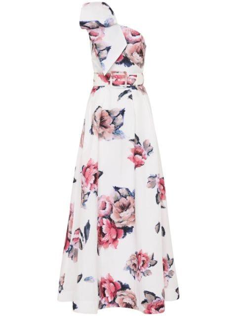 Aveline one-shoulder gown by REBECCA VALLANCE