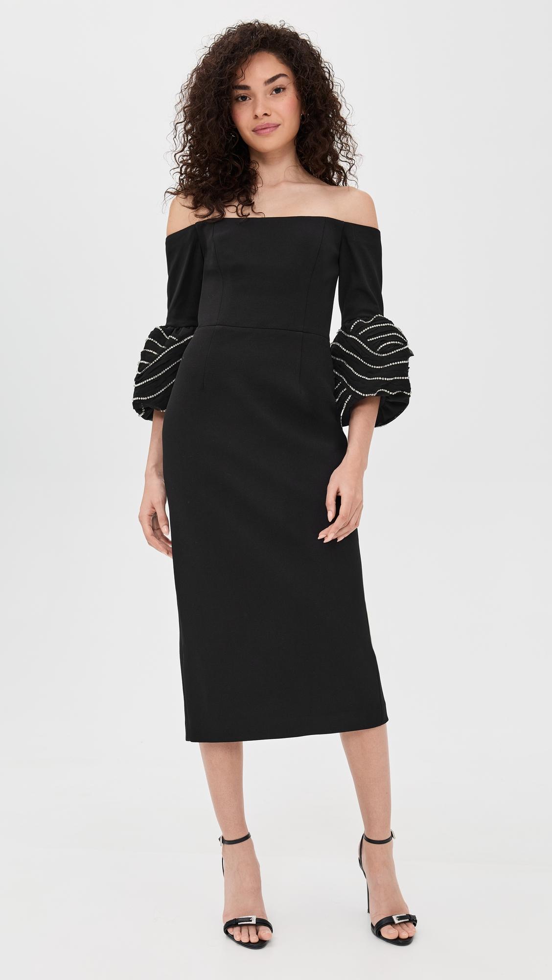 Bellatrix Off Shoulder Midi Dress by REBECCA VALLANCE
