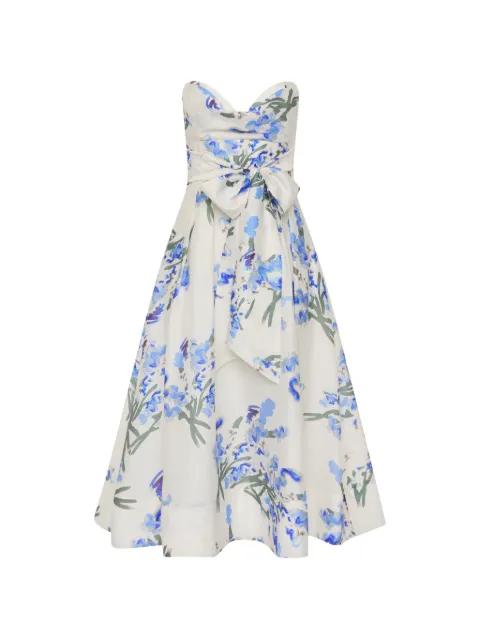 Bluebell Meadow floral-print midi dress by REBECCA VALLANCE