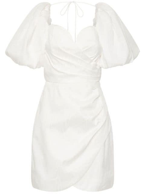 Chene puff-sleeved mini dress by REBECCA VALLANCE