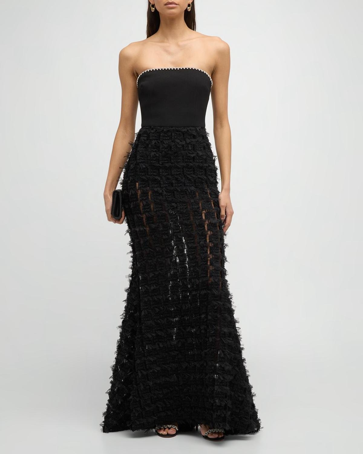 Cherie Amour Strapless Crystal-Embellished Gown by REBECCA VALLANCE