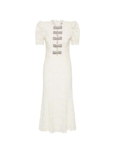 Dillon bow-detail midi dress by REBECCA VALLANCE