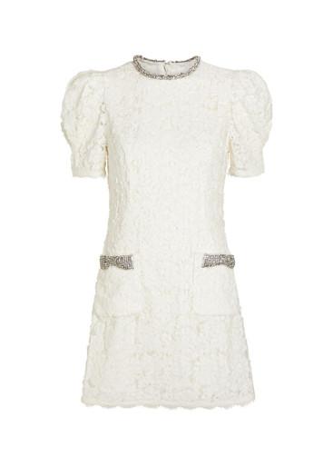 Dillon crystal and sequin-embellished lace mini dress by REBECCA VALLANCE