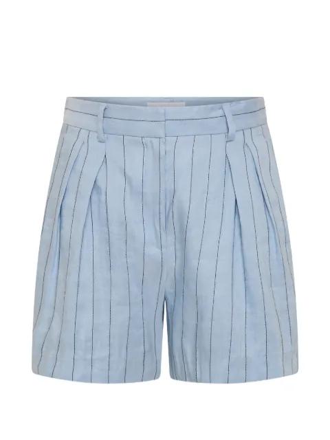 Effie pleated pinstriped shorts by REBECCA VALLANCE