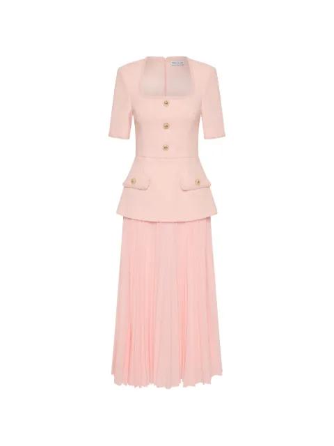 Elvie pleated-skirt midi dress by REBECCA VALLANCE