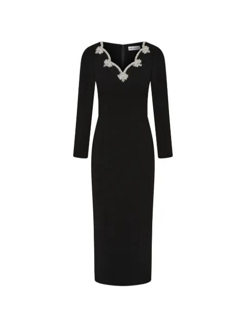 Harlynn embellished-neckline midi dress by REBECCA VALLANCE