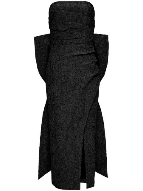 Helene oversize-bow strapless midi dress by REBECCA VALLANCE