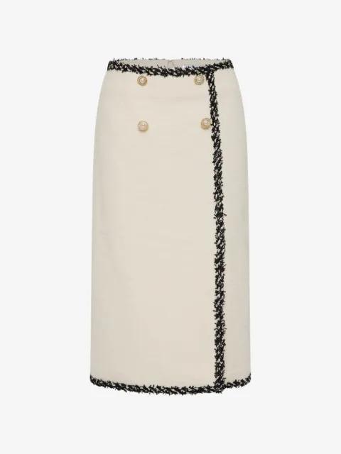 Jacquie faux-pearl button skirt by REBECCA VALLANCE