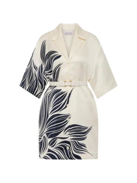 Lalisa printed belted mini dress by REBECCA VALLANCE