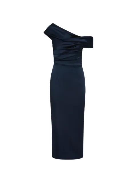 Lessa asymmetric-neck midi dress by REBECCA VALLANCE