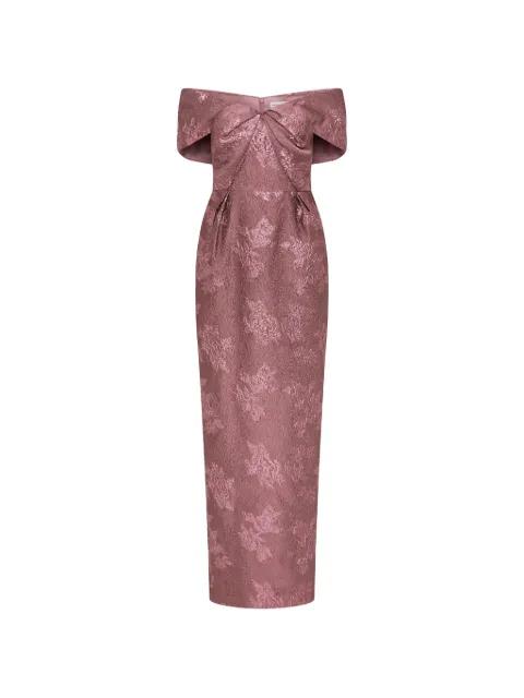 Levinia off-shoulder floral-pattern maxi dress by REBECCA VALLANCE