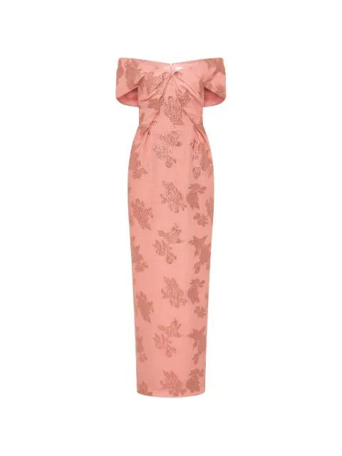 Levinia off-shoulder floral-pattern maxi dress by REBECCA VALLANCE